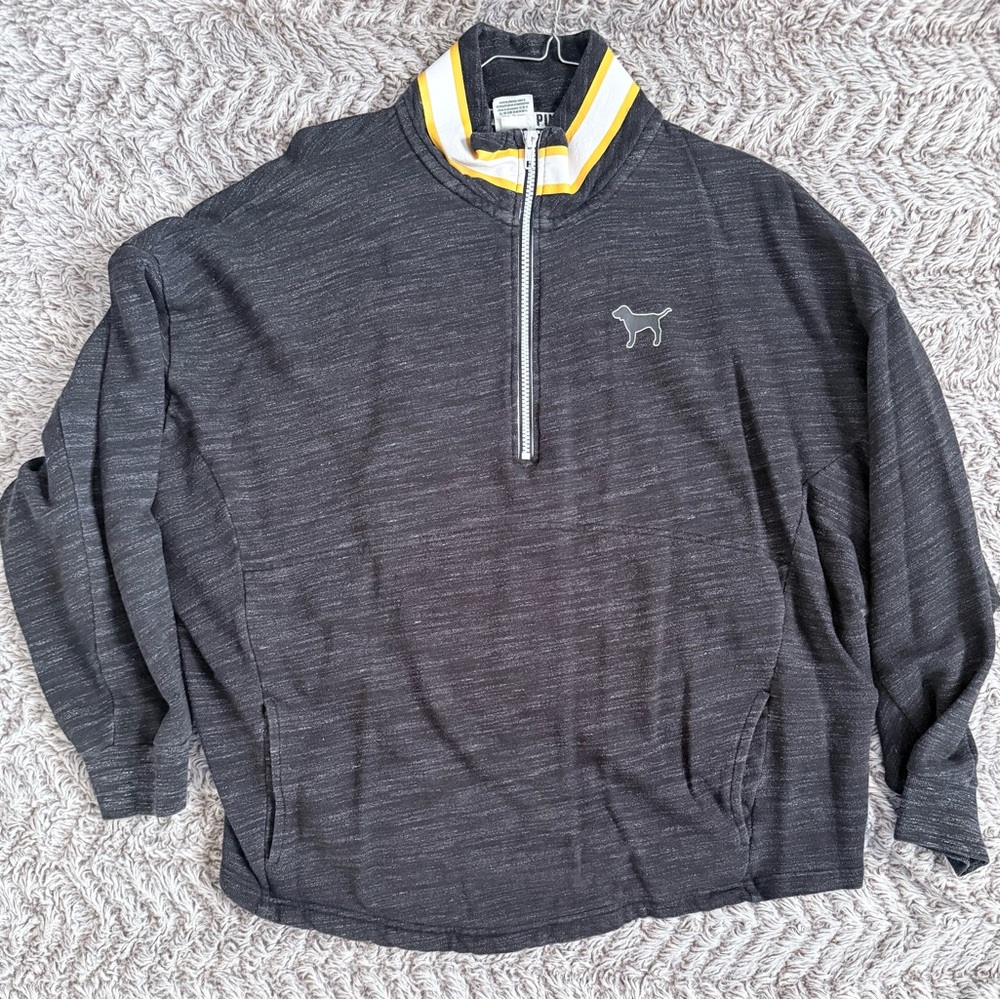 Victoria's Secret Black and Yellow Zip-Up Top